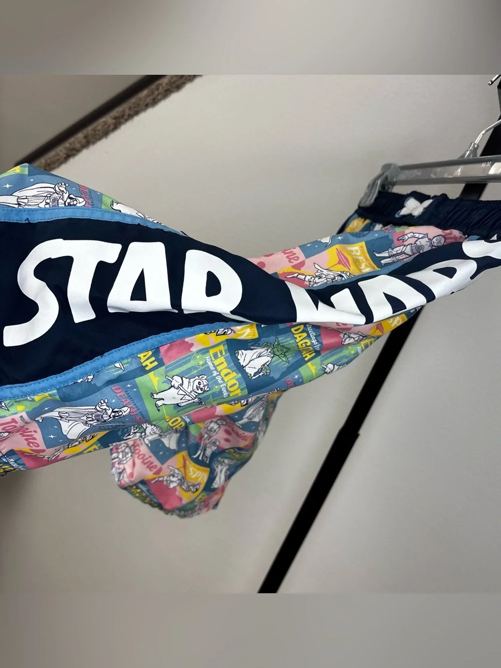 Shop‎ Disney Star Wars Navy Blue Multi-Color Kids Swim Trunks Size 9/10